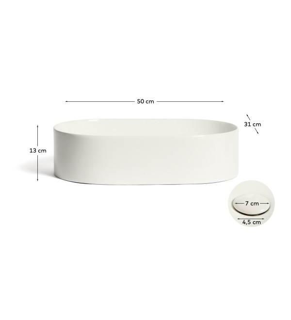 Раковина Ovara из белой керамики 50 x 31 см