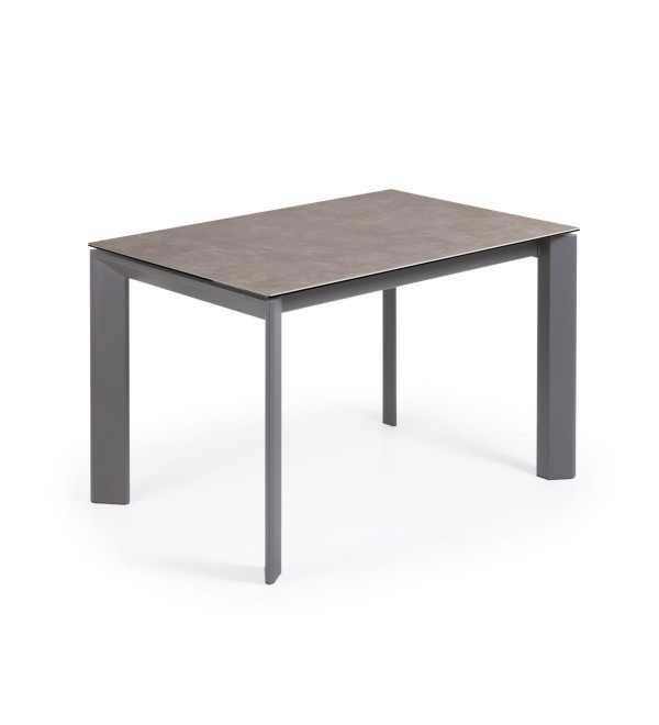 Стол Atta 120 (180) x80 антрацит керамика Vulcano Ash