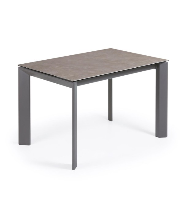 Стол Atta 120 (180) x80 антрацит керамика Vulcano Ash