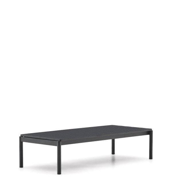Журнальный столик Sorells из серого алюминия 63 x 149 см