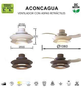 9524 Люстра потолочная-вентилятор ACONCAGUA