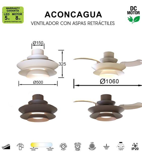 9524 Люстра потолочная-вентилятор ACONCAGUA