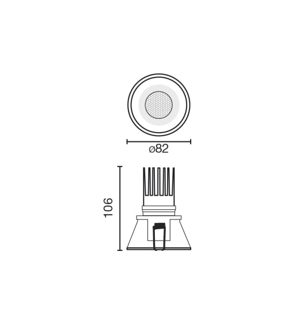 Tulipa Белый встраиваемый точечный светильник 10Вт 36° 2700K CRI90 Casambi