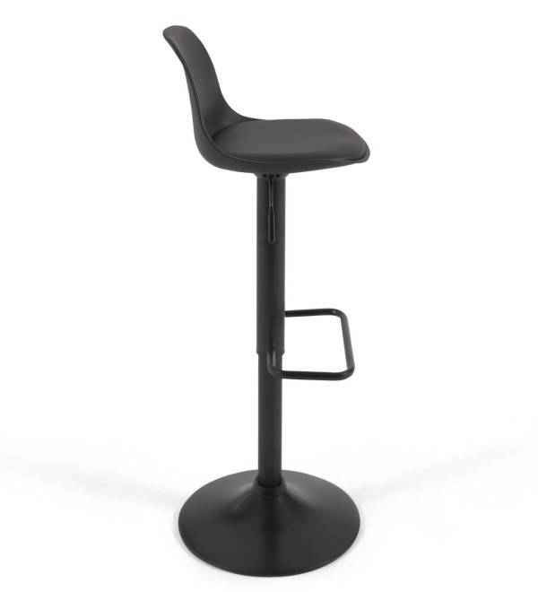 Барный стул Orlando-T из черной экокожи и черной матовой стали 60-82 см