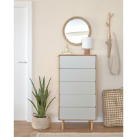 Комод Anielle из массива и шпона ясеня с тремя ящиками 60 x 117 см