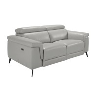 Диван 2-х местный с реклайнером 5319-2P-M5653 /6107 серый кожаный