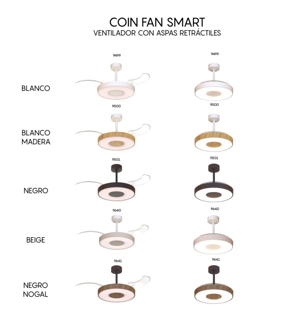 9501 Люстра потолочная-вентилятор COIN FAN SMART