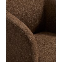 Кресло Milare из шоколадно-коричневой синели, 73 см