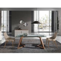 Стул Calidez DC631 /4032 с обивкой из ткани и ножками цвета ореха