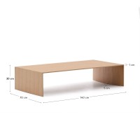 Litto Журнальный столик из шпона дуба натурального цвета 140 x 70 см