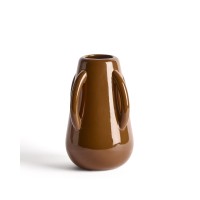 Ваза Odra из коричневой керамики с глянцевой отделкой, 25,5 см