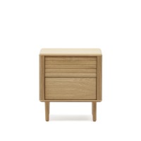 Lenon Тумбочка с 2 ящиками из шпона дуба 50 x 55 см