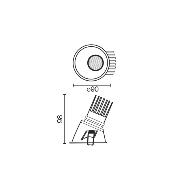 Tulipa Белый встраиваемый точечный светильник асимметричный 7 Вт 15° 2700K CRI90 TRIAC