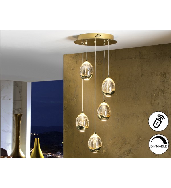 Люстра Rocio LED 5L DIM золотая