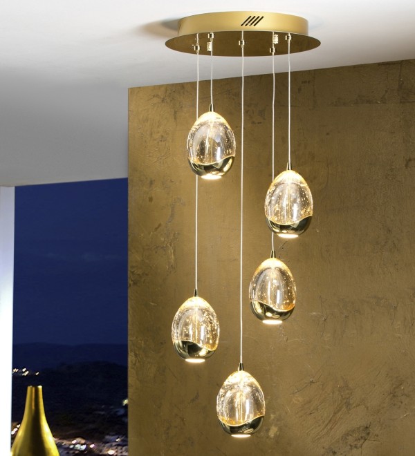 Люстра Rocio LED 5L DIM золотая