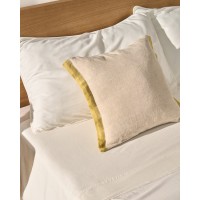 Чехол для подушки Disea из бежевого льна с желтыми деталями, 45 x 45 см