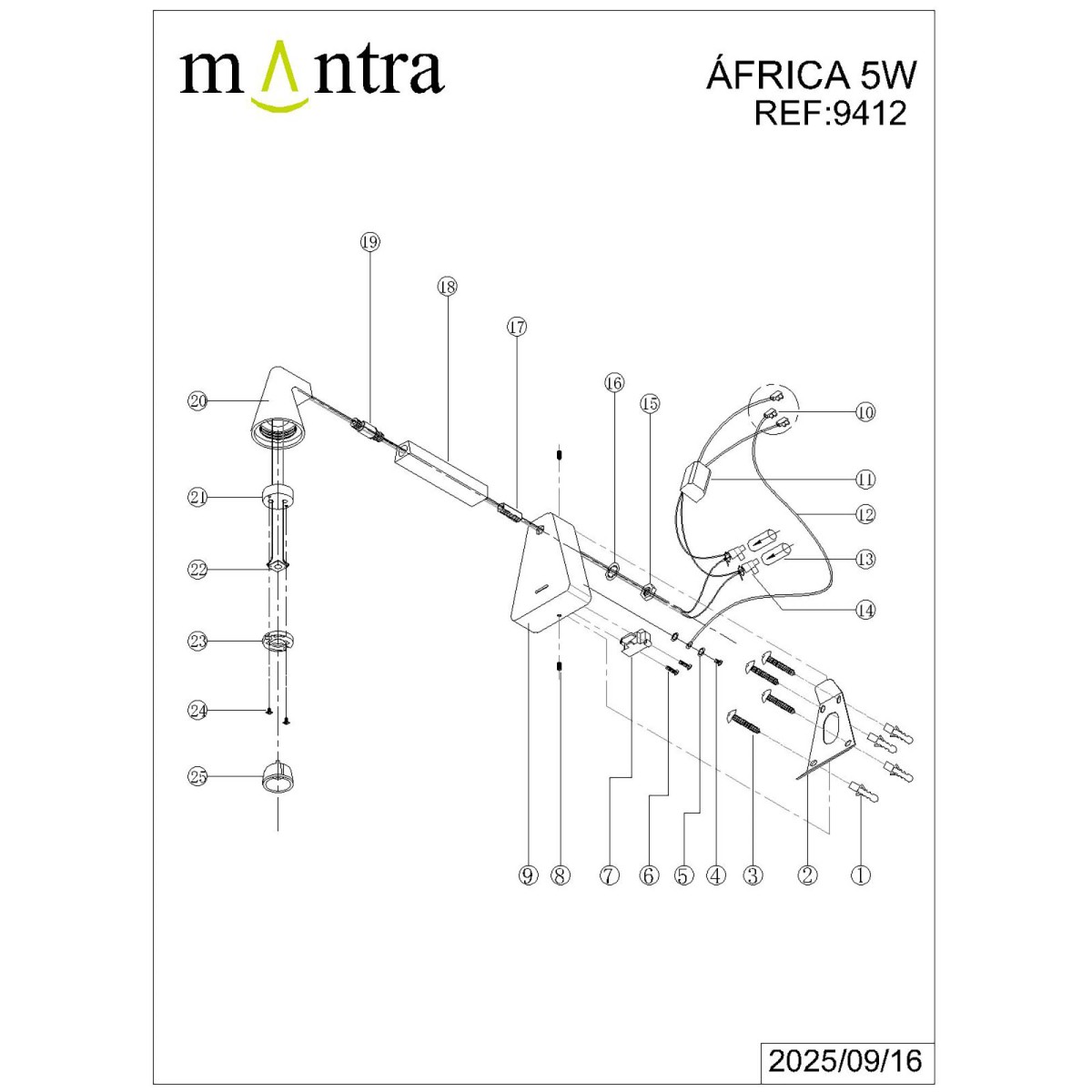 9412 Настенный светильник MANTRA AFRICA