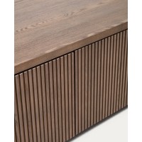 Тумба под ТВ Helvine с 4 ящиками из шпона ясеня с отделкой орех, 200 x 30 см