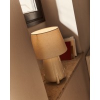 Настольная лампа Odra из экрю керамики с глянцевой отделкой