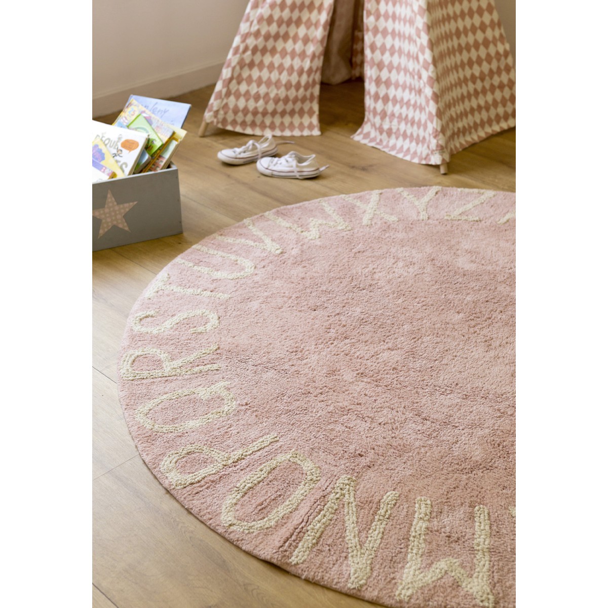 Ковер круглый Алфавит Round ABC (розовый) 150D
