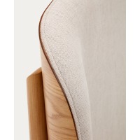 Octavia Кровать из ясеневой фанеры с белым мягким изголовьем 160 x 200 см