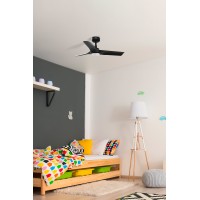 Потолочный вентилятор HEY S Ш900mm черный 3 P черный LED 18W CCT