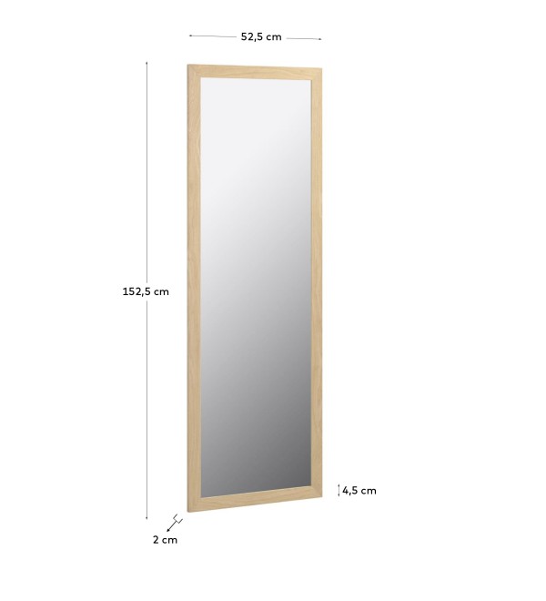 Зеркало Nerina 52 x 152 cm натуральная отделка в широкой раме