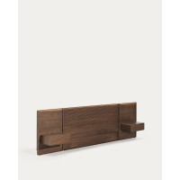 Изголовье кровати Norlen с двумя тумбочками из темного ореха LED, 296 см