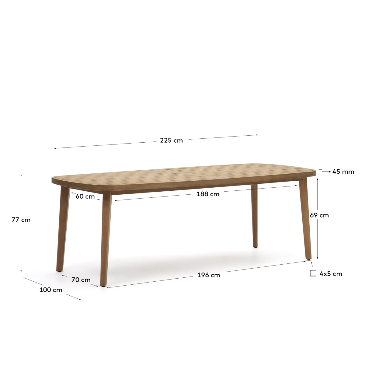 Maset Стол уличный из массива эвкалипта 220 x 100 см