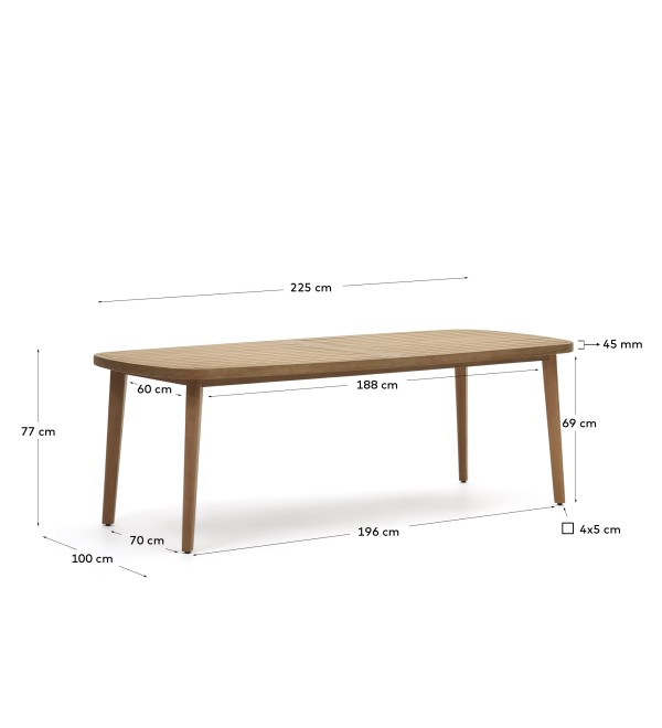 Maset Стол уличный из массива эвкалипта 220 x 100 см