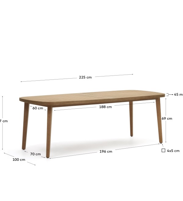 Maset Стол уличный из массива эвкалипта 220 x 100 см