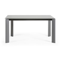 Стол Atta 160 (220) x90 антрацит, темно-серый, стекло