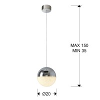 Подвесной светильник Sphere 1L LED Ø20 хром