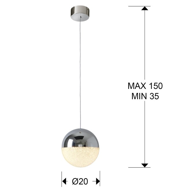 Подвесной светильник Sphere 1L LED Ø20 хром