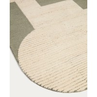 Ковер Bralen жаккардовый бежево-зеленый 200 x 300 см