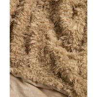 Плед из искусственного меха с эффектом завитка бежевого цвета Seruva, 140 x 200 см