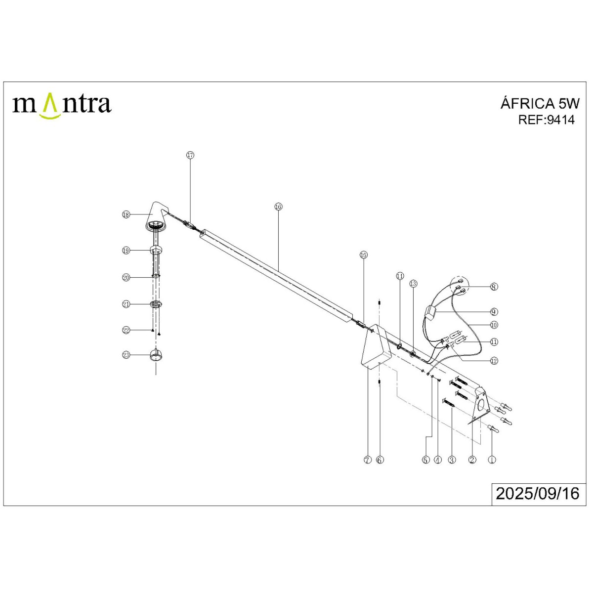 9414 Настенный светильник MANTRA AFRICA