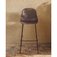 Уличный барный стул Quinby из коричневой стали и пластика, 75 см