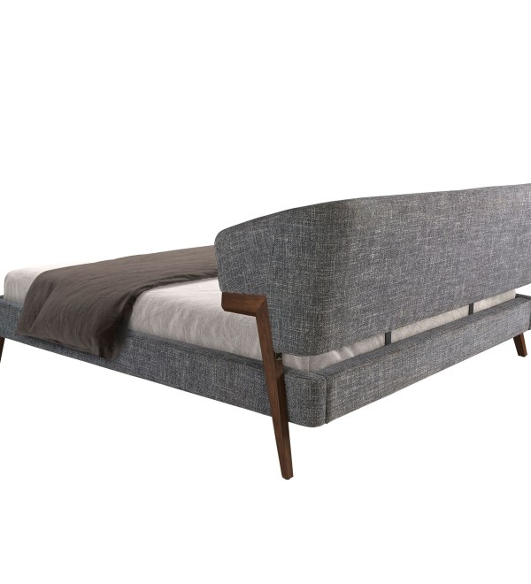 Кровать 7173/GC2323 из серой ткани 180 x 200 cm