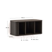 Шкафчик для ванной Mailen из ясеневого шпона в темной отделке, 90 x 45