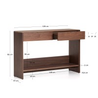 Буфет Norlen с 2 ящиками и полкой из орехового шпона 120 x 81 см