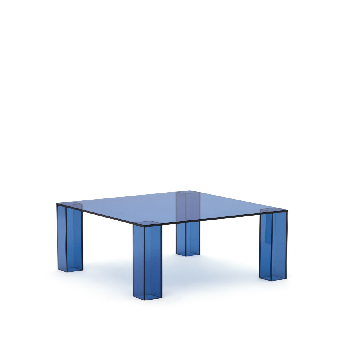 Журнальный столик Adularia из синего стекла 85 x 85