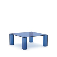 Журнальный столик Adularia из синего стекла 85 x 85