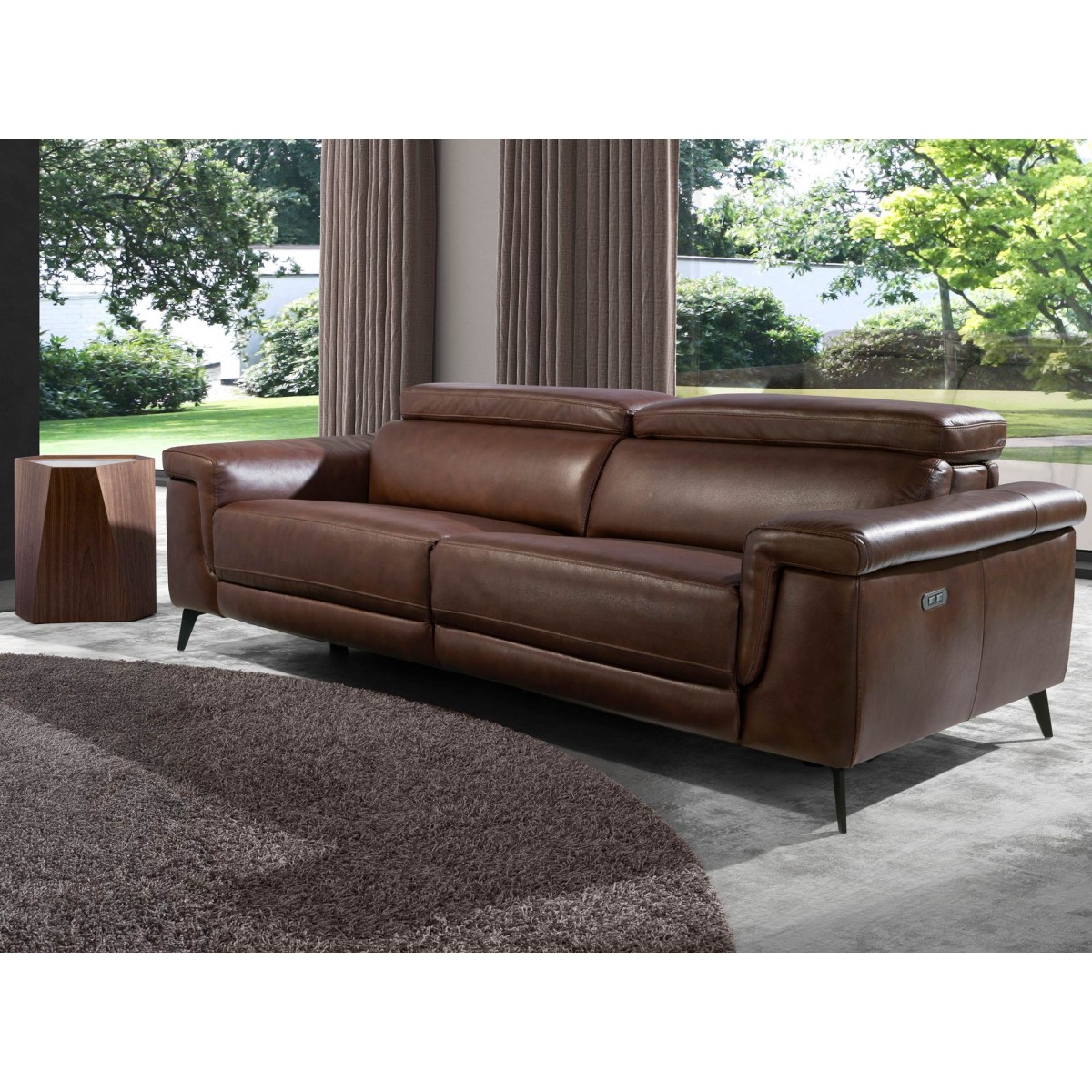 Диван 3-х местный 5319-3P-M1595 /6117 с реклайнером коричневый
