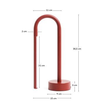 Переносная настольная лампа Bow из красного алюминия