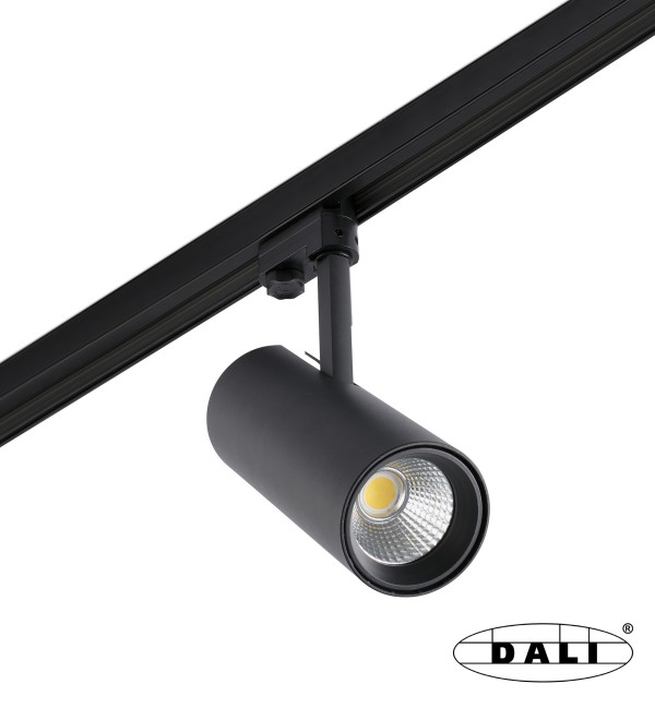 Трековый прожектор Fuga Medium черный LED 22W 2700K 24є DALI
