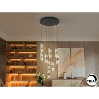 Люстра Iliada 9L черно-золотая D50