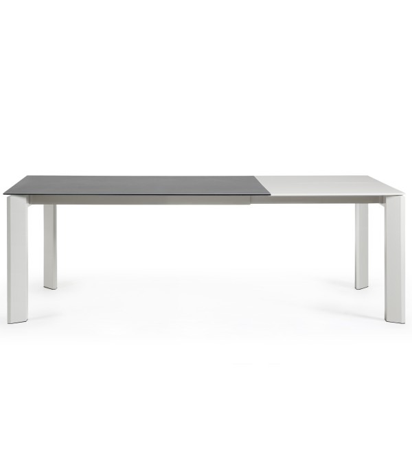 Стол Atta 160 (220) x90 серый керамический