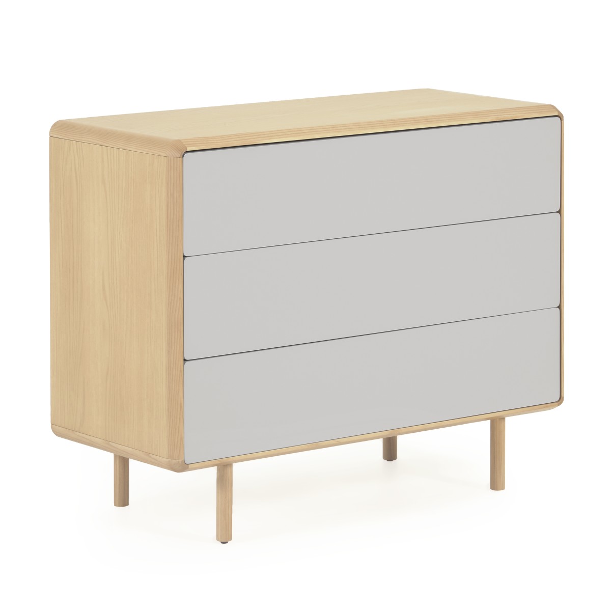 Комод Anielle из массива ясеня с тремя ящиками 98,9 x 78 см