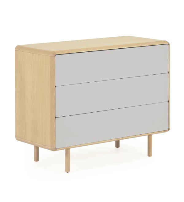 Комод Anielle из массива ясеня с тремя ящиками 98,9 x 78 см